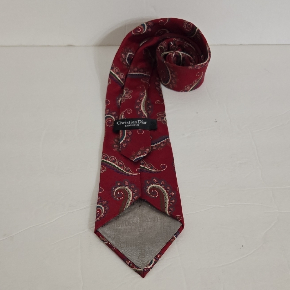 Dior Paisley Red Men's Tie - Picture 5 of 8